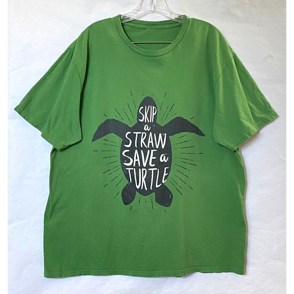 Other - Skip A Straw Save A Turtle T Shirt Mens Estimated XL Multicolor Tags Missing